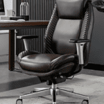 Ergonomic Brown Leather Office Chair